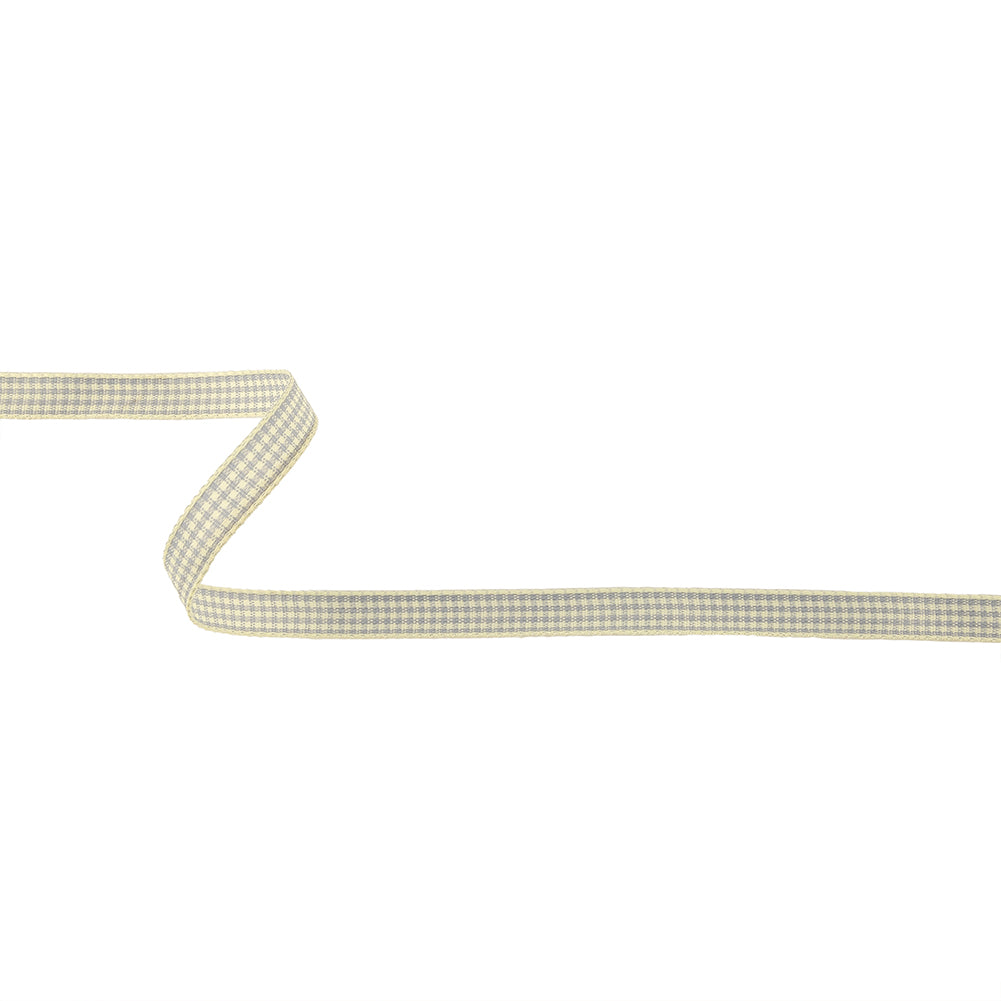 Cool Gray and Cannoli Cream Houndstooth Check Woven Ribbon - 0.375" Cool Gray and Cannoli Cream Houndstooth Check Woven Ribbon - 0.375"