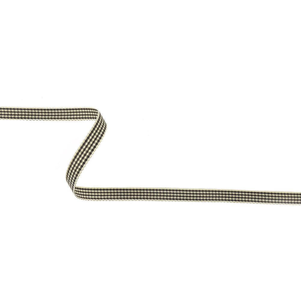 Black and Cream Houndstooth Check Woven Ribbon - 0.375" Black and Cream Houndstooth Check Woven Ribbon - 0.375"