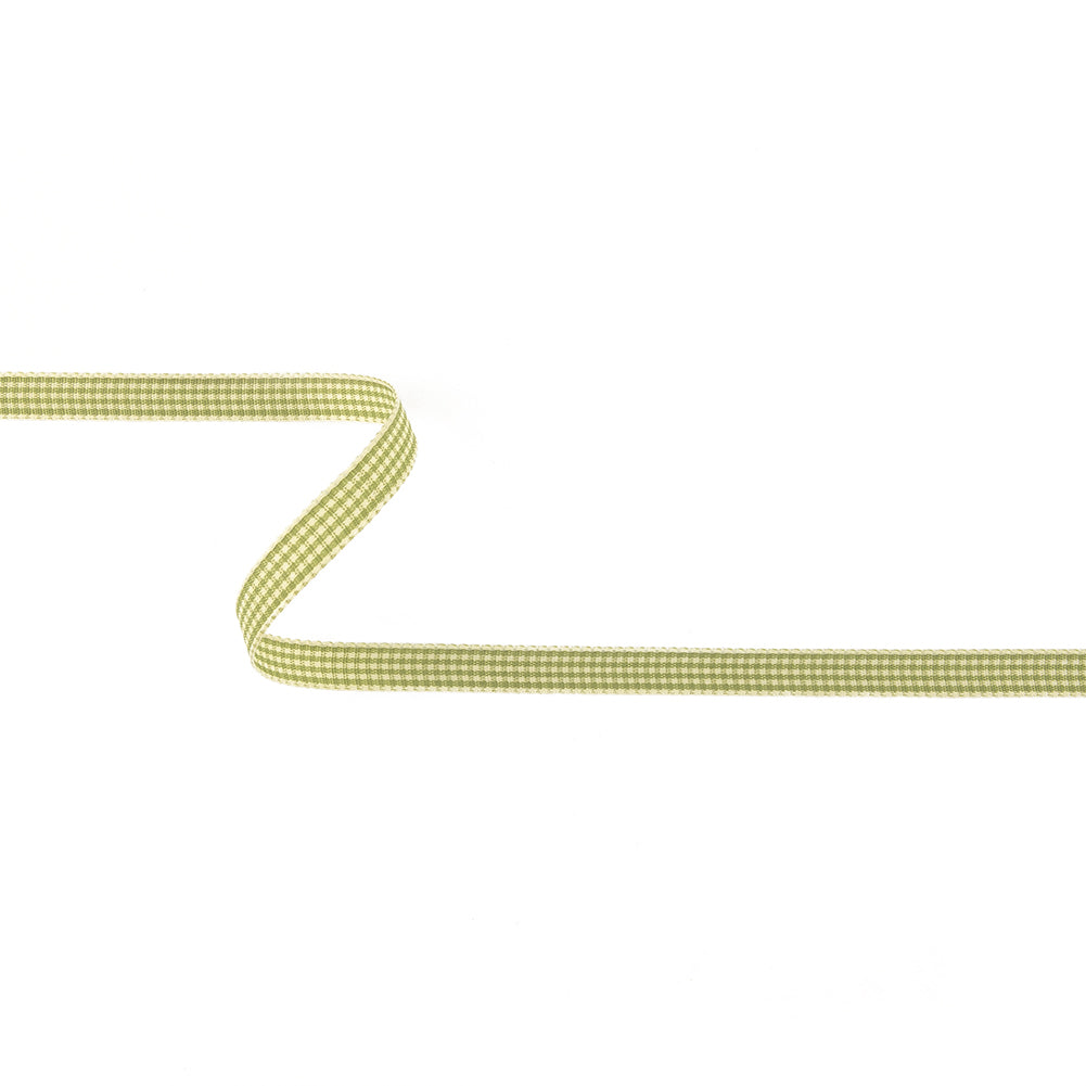 Lime and Cream Houndstooth Check Woven Ribbon - 0.375" Lime and Cream Houndstooth Check Woven Ribbon - 0.375"