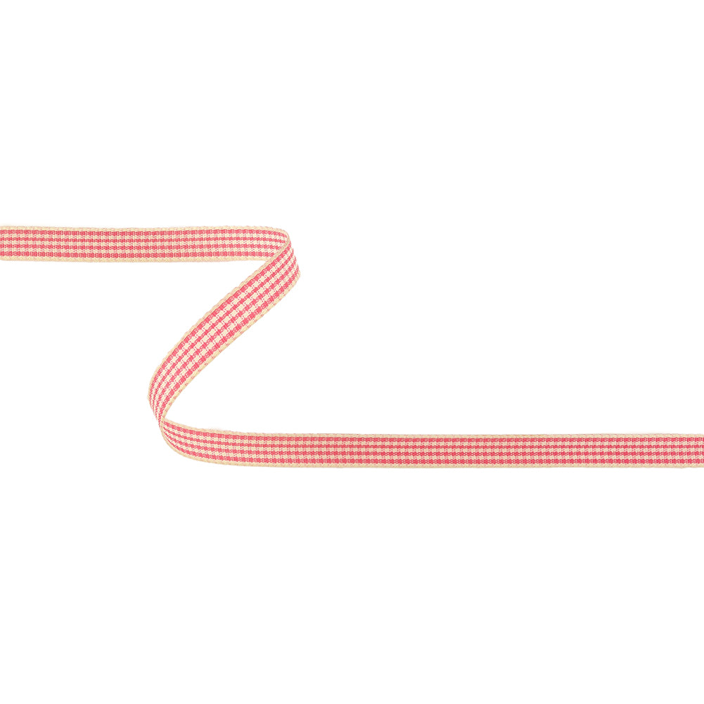 Hot Pink and Dew Houndstooth Check Woven Ribbon - 0.375" Hot Pink and Dew Houndstooth Check Woven Ribbon - 0.375"