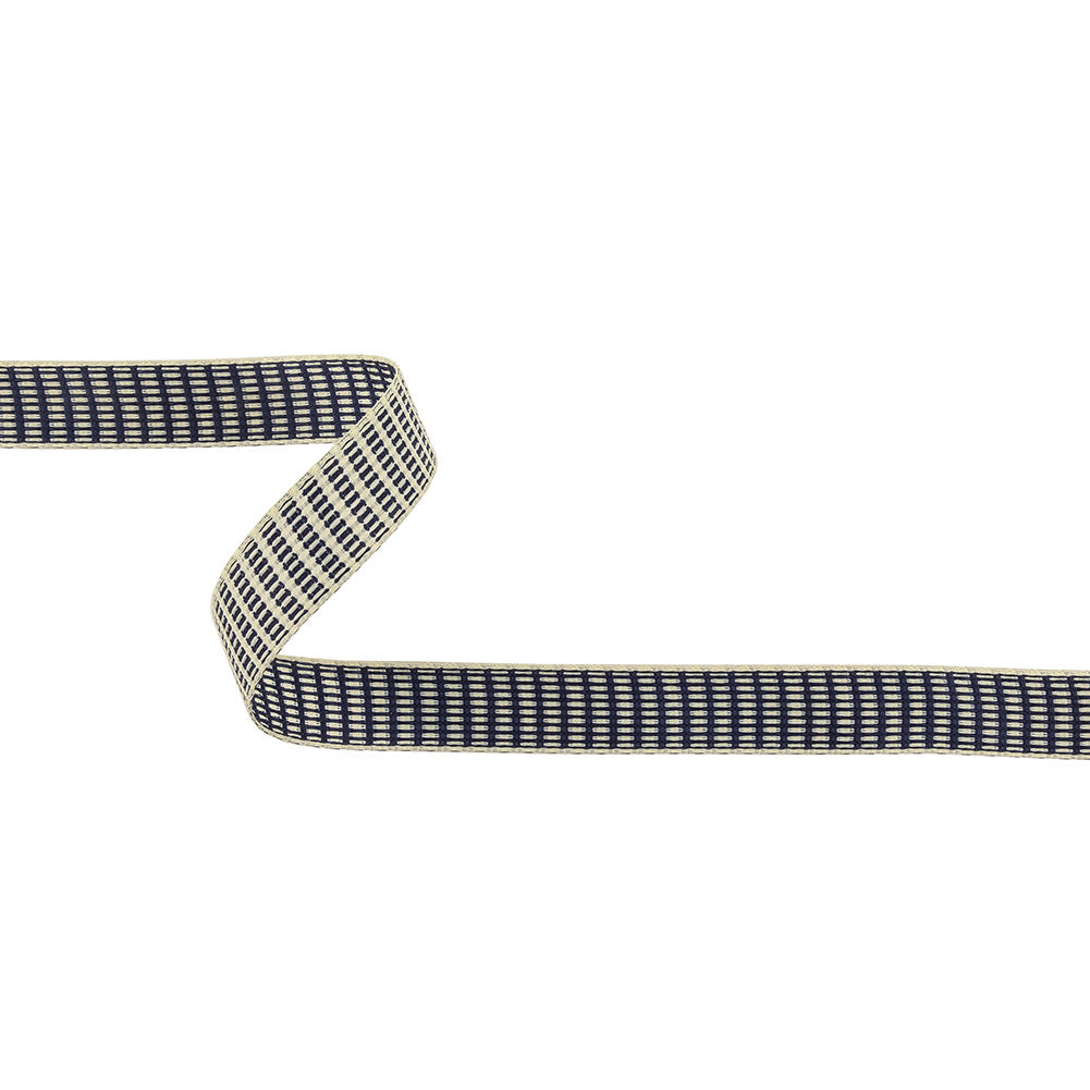 Blue Ribbon and Icicle Rectangles Jacquard Ribbon - 0.625" Blue Ribbon and Icicle Rectangles Jacquard Ribbon - 0.625"