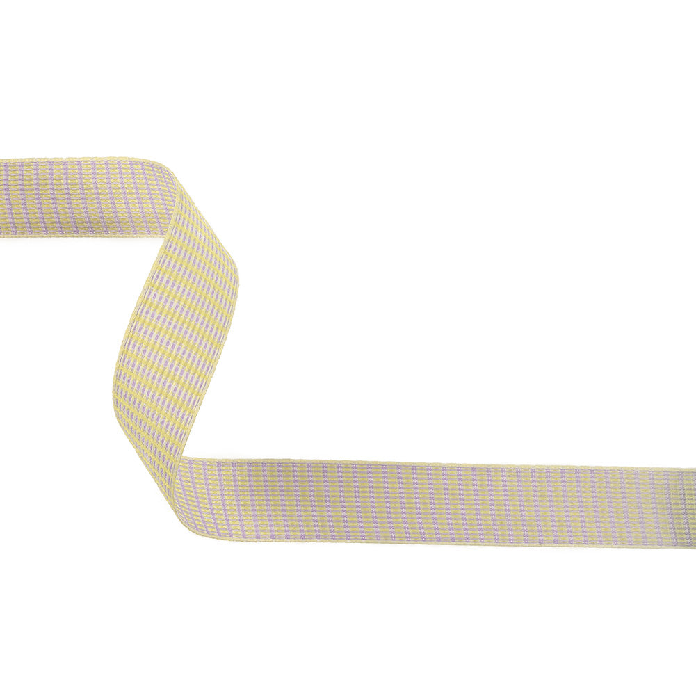 Lavender, Lemon and Tofu Rectangles Jacquard Ribbon - 1" Lavender, Lemon and Tofu Rectangles Jacquard Ribbon - 1"