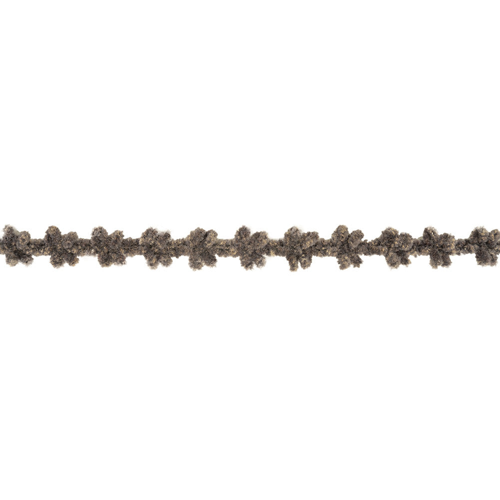 Heathered Charcoal and Latte Floral Chenille Trim - 0.625" Heathered Charcoal and Latte Floral Chenille Trim - 0.625"