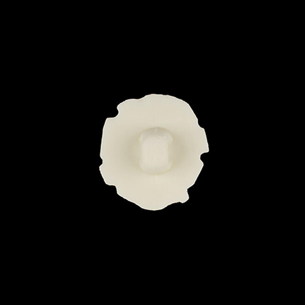 Italian White Abstract Floral Textured Shank Back Button - 24L/15mm Detail Italian White Abstract Floral Textured Shank Back Button - 24L/15mm Detail