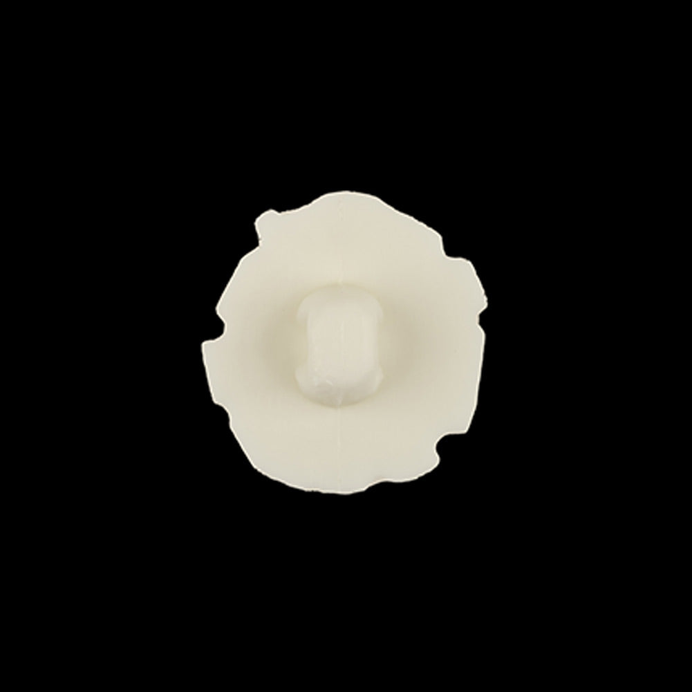 Italian White Abstract Floral Textured Shank Back Button - 30L/19mm Detail Italian White Abstract Floral Textured Shank Back Button - 30L/19mm Detail