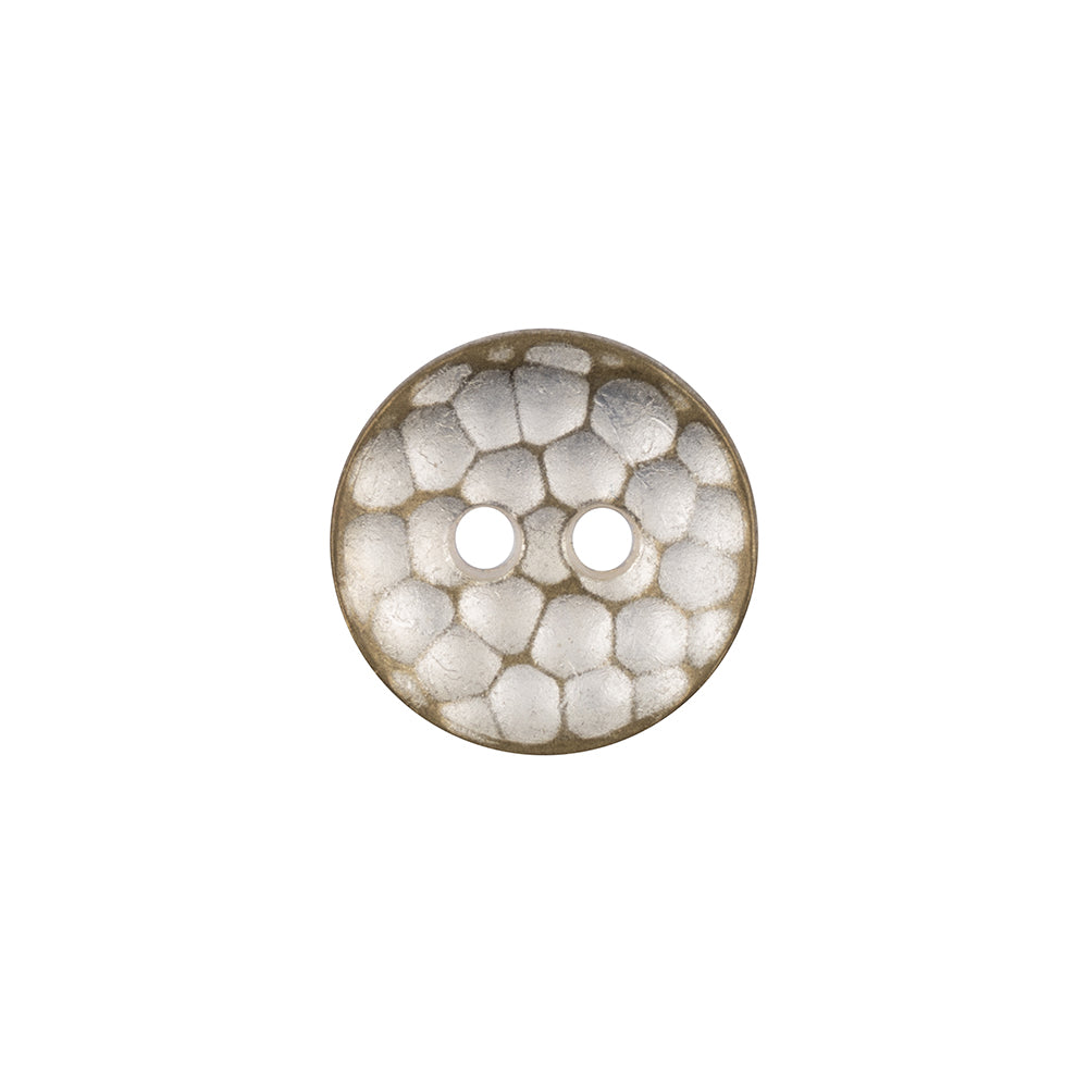 Italian Silver Brass Geometric 2-Hole Metal Saucer Button - 24L/15mm Italian Silver Brass Geometric 2-Hole Metal Saucer Button - 24L/15mm
