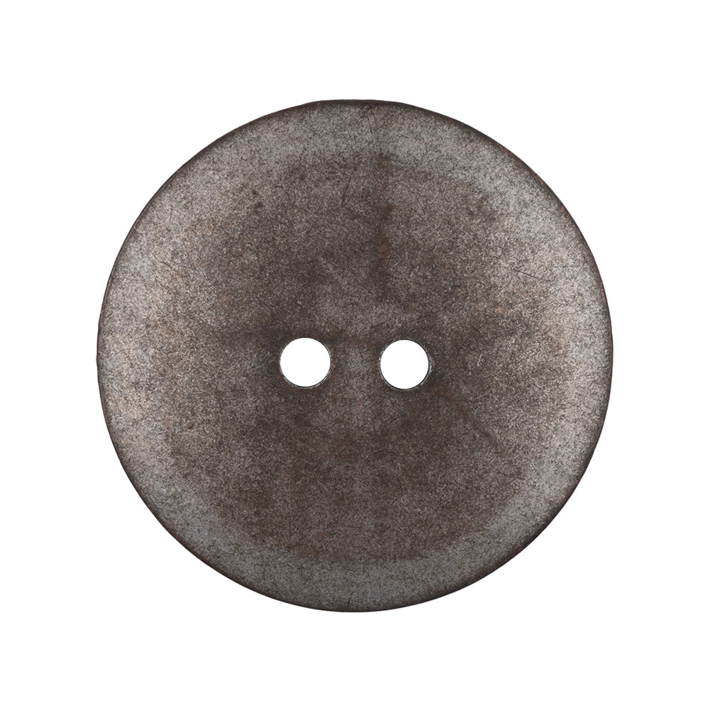 Italian Silver Iron Geometric 2-Hole Metal Saucer Button - 44L/28mm Detail Italian Silver Iron Geometric 2-Hole Metal Saucer Button - 44L/28mm Detail