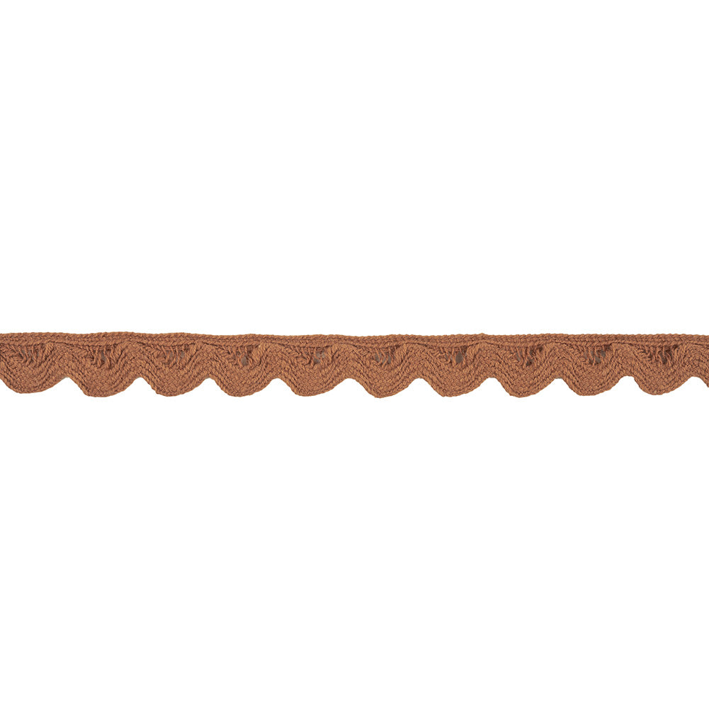 Cocoa Brown Cotton Ric Rac Trim with Straight Border - 0.5" Cocoa Brown Cotton Ric Rac Trim with Straight Border - 0.5"