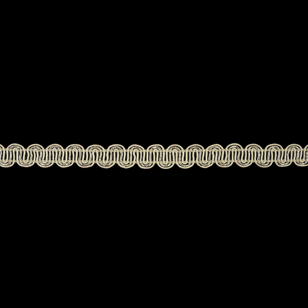 Iridescent Sugar Swizzle and Metallic Silver Waves Gimp Braided Trim - 0.375" Iridescent Sugar Swizzle and Metallic Silver Waves Gimp Braided Trim - 0.375"
