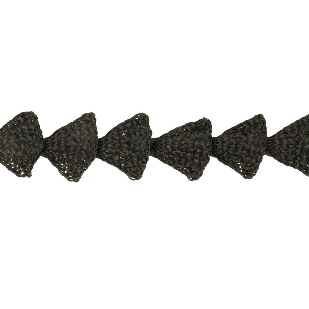 Black Triangles Braided Trim - 0.5" Detail Black Triangles Braided Trim - 0.5" Detail