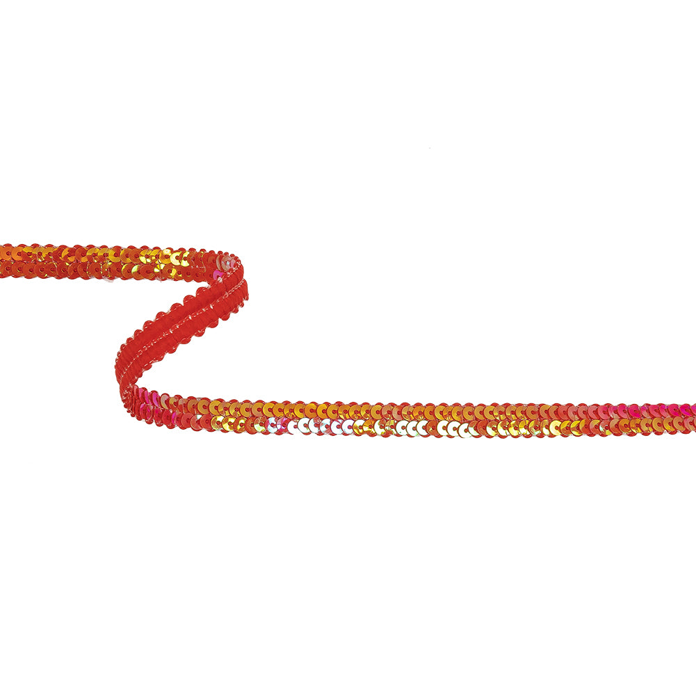 Metallic Iridescent Red Two Row Baby Sequins Trim - 0.375" Metallic Iridescent Red Two Row Baby Sequins Trim - 0.375"