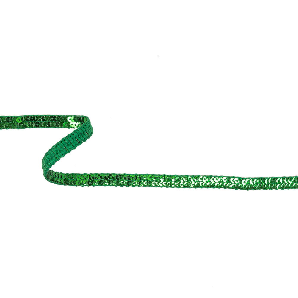 Metallic Green Two Row Baby Sequins Trim - 0.375" Metallic Green Two Row Baby Sequins Trim - 0.375"