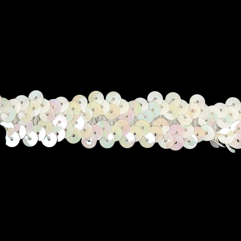 White Iris Two Row Stretch Sequins Trim - 0.875" Detail White Iris Two Row Stretch Sequins Trim - 0.875" Detail