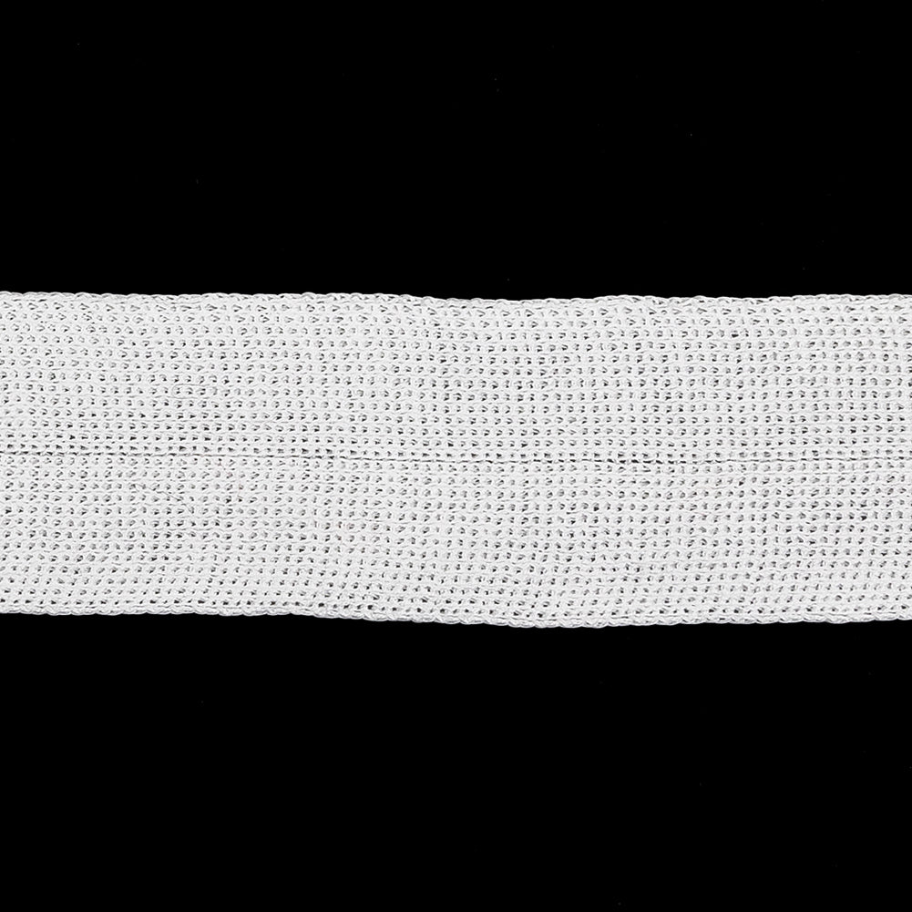 White Rayon Foldover Knit Trim - 1.25" Detail White Rayon Foldover Knit Trim - 1.25" Detail