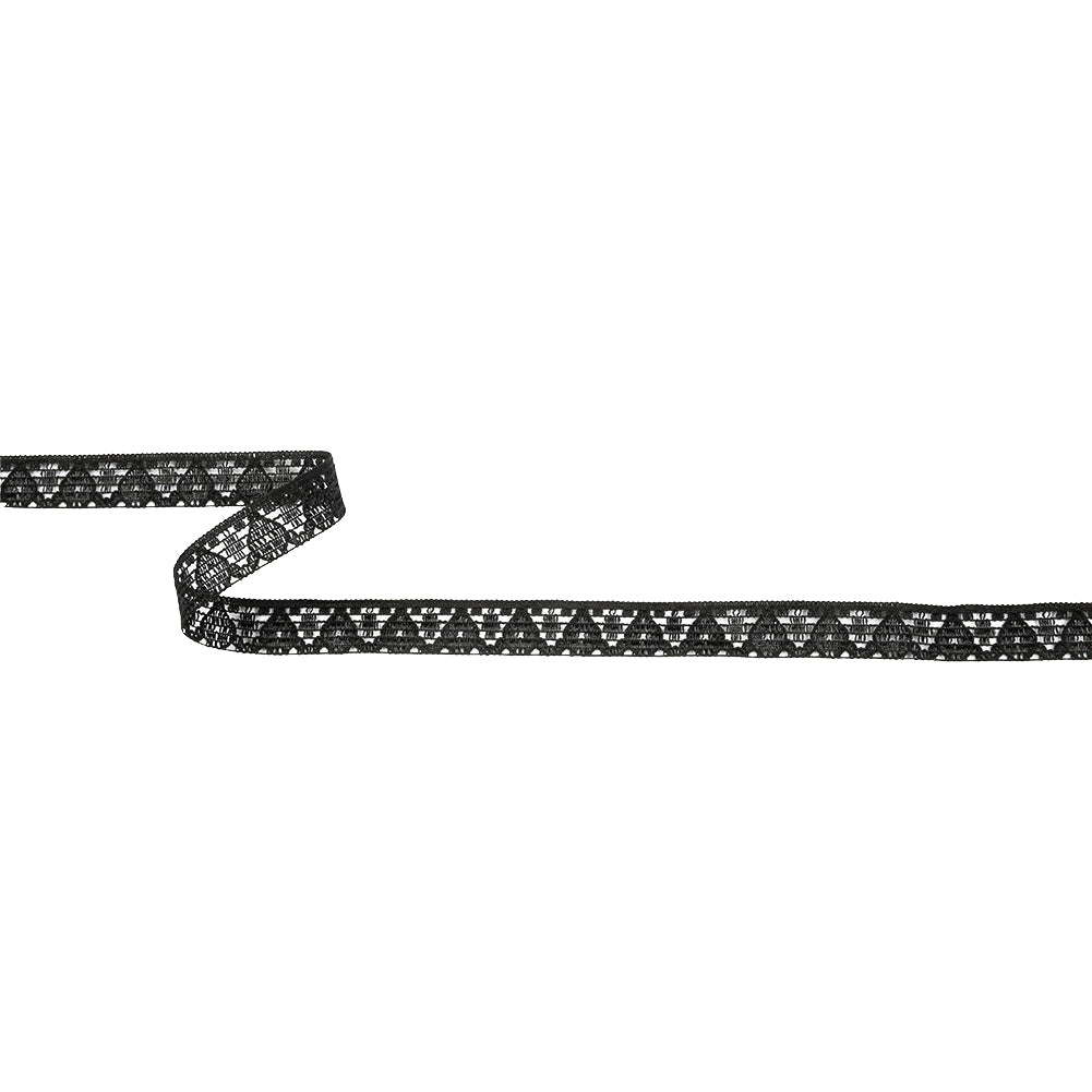 Black Bean Geometric Lace Trim - 0.4375" Black Bean Geometric Lace Trim - 0.4375"