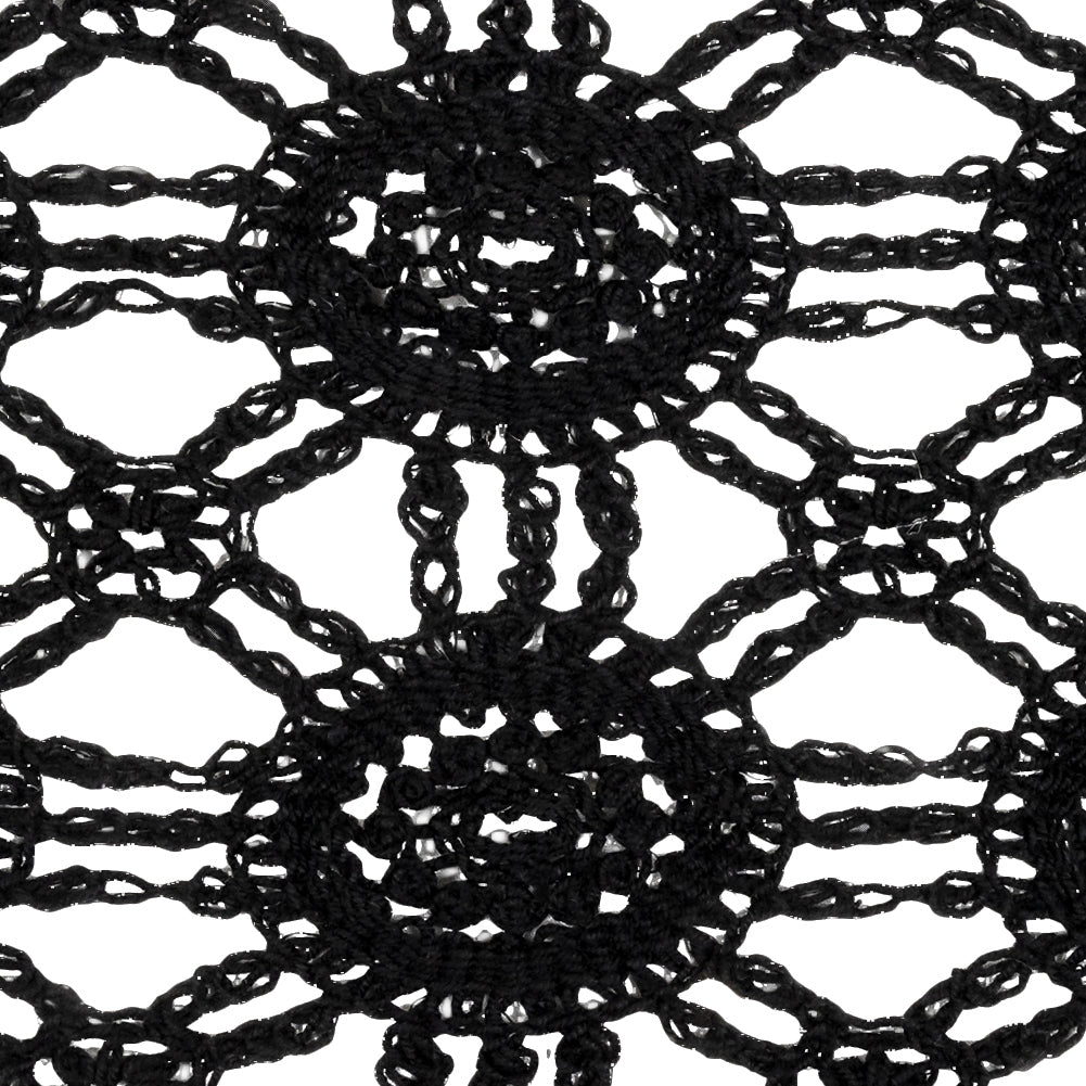 Black Medallions Cotton Blend Crochet Lace Trim - 11.5" Detail Black Medallions Cotton Blend Crochet Lace Trim - 11.5" Detail