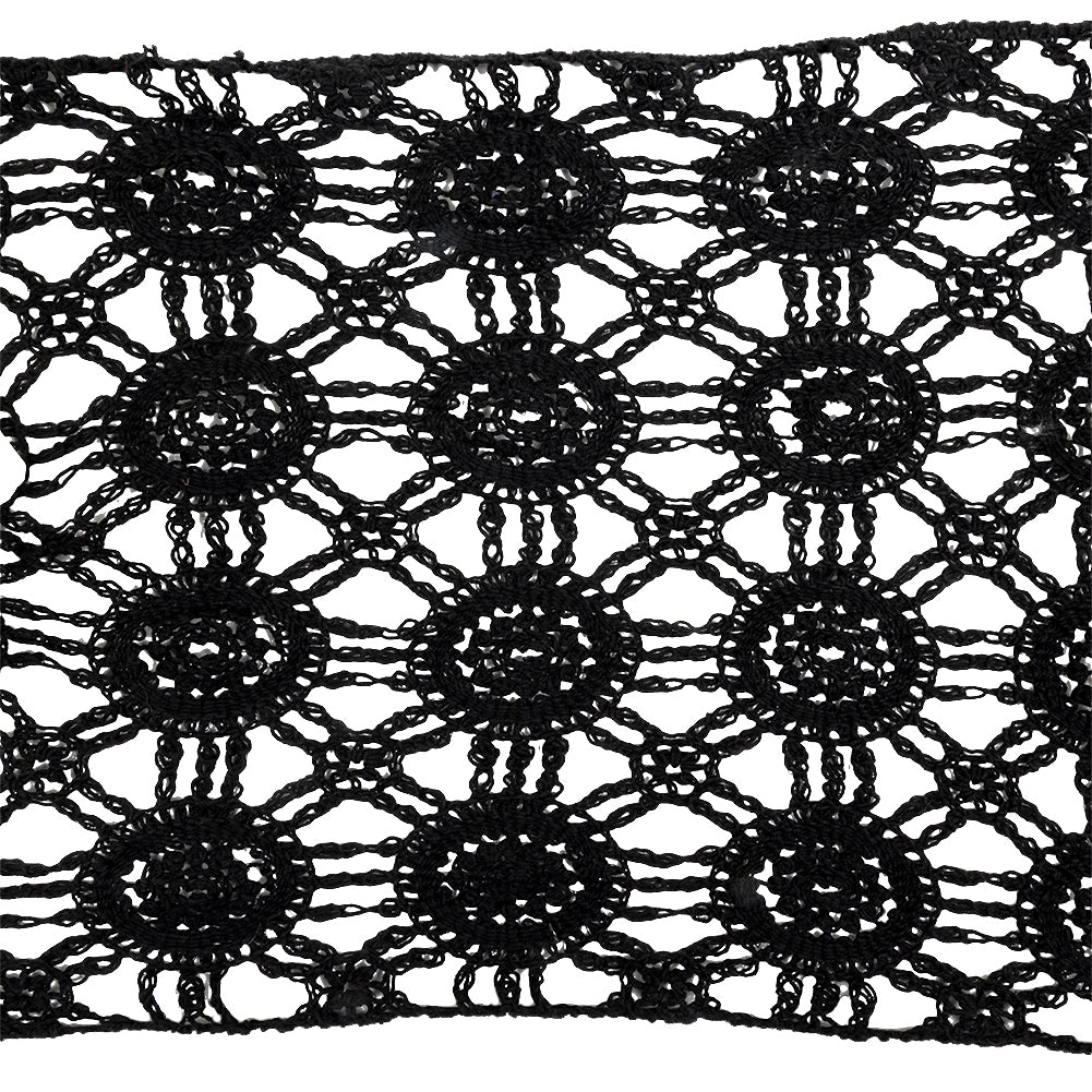 Black Medallions Cotton Blend Crochet Lace Trim - 11.5" Black Medallions Cotton Blend Crochet Lace Trim - 11.5"
