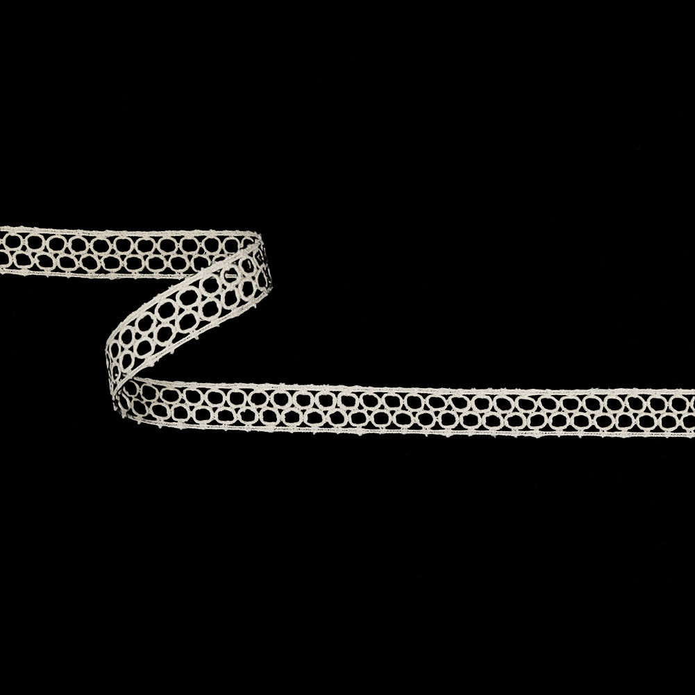 White Circles Venise Lace Trim - 0.625" White Circles Venise Lace Trim - 0.625"