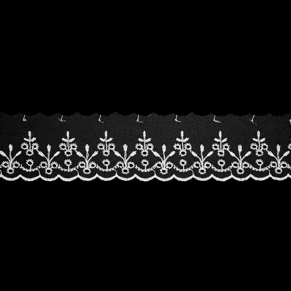 White Embroidered Eyelet Lace Trim - 1.75" White Embroidered Eyelet Lace Trim - 1.75"