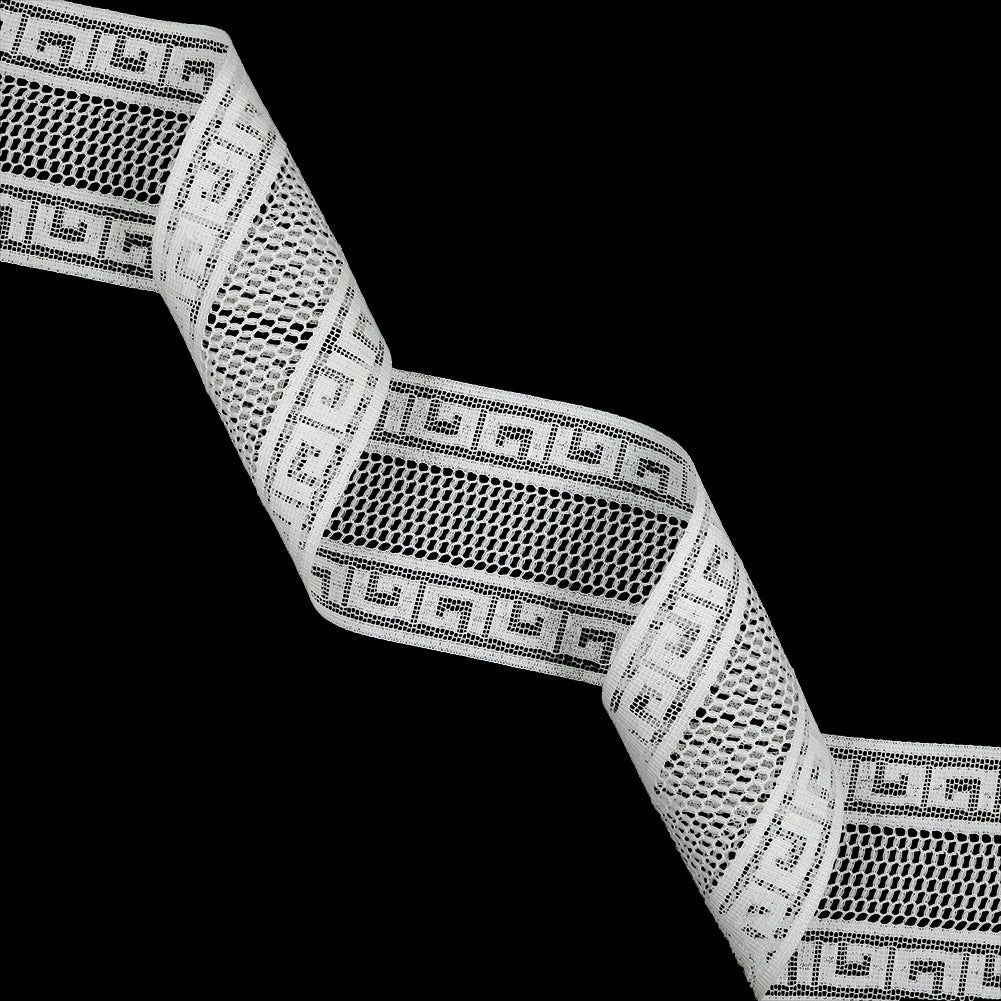 White Greek Key Borders Filet Lace Trim - 2.5" White Greek Key Borders Filet Lace Trim - 2.5"