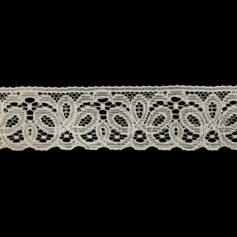 White Leaf-Like Loops Corded Lace Trim - 3.25" White Leaf-Like Loops Corded Lace Trim - 3.25"