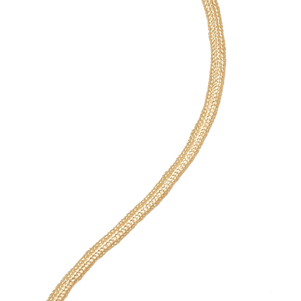 Beige Luminous Cotton Blend Braided Cord - 3mm Detail Beige Luminous Cotton Blend Braided Cord - 3mm Detail