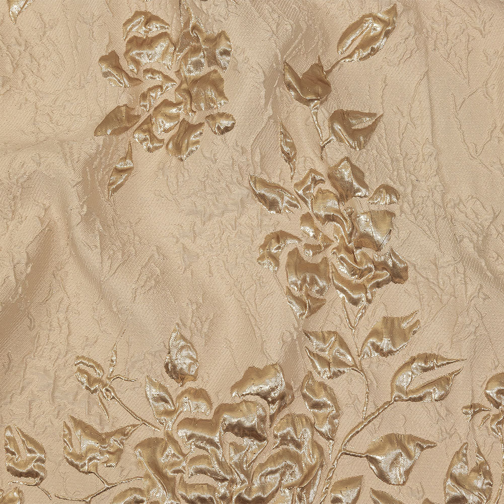 Metallic Gold and Beige Roses and Leaves Luxury Brocade Metallic Gold and Beige Roses and Leaves Luxury Brocade