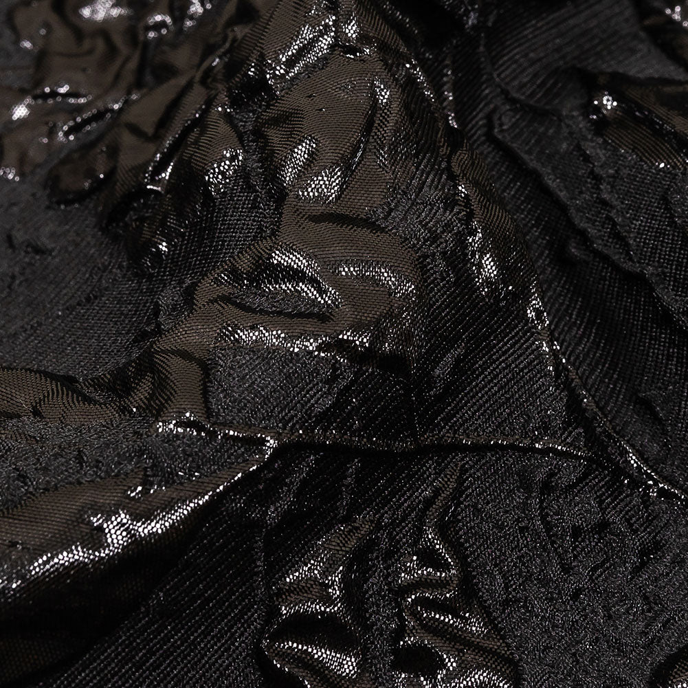 Metallic Black Roses and Leaves Luxury Brocade Detail Metallic Black Roses and Leaves Luxury Brocade Detail