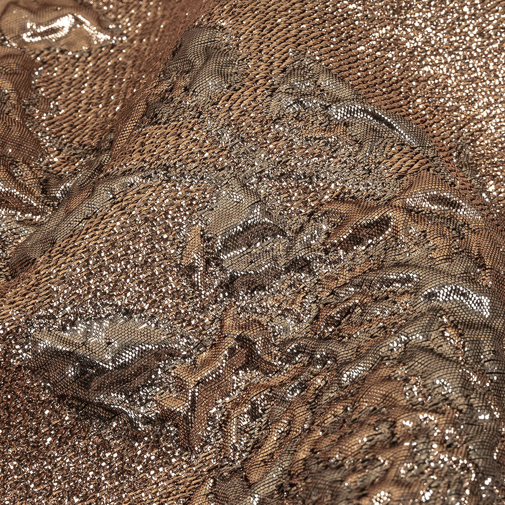 Metallic Gunmetal and Copper Floral Luxury Brocade Detail Metallic Gunmetal and Copper Floral Luxury Brocade Detail