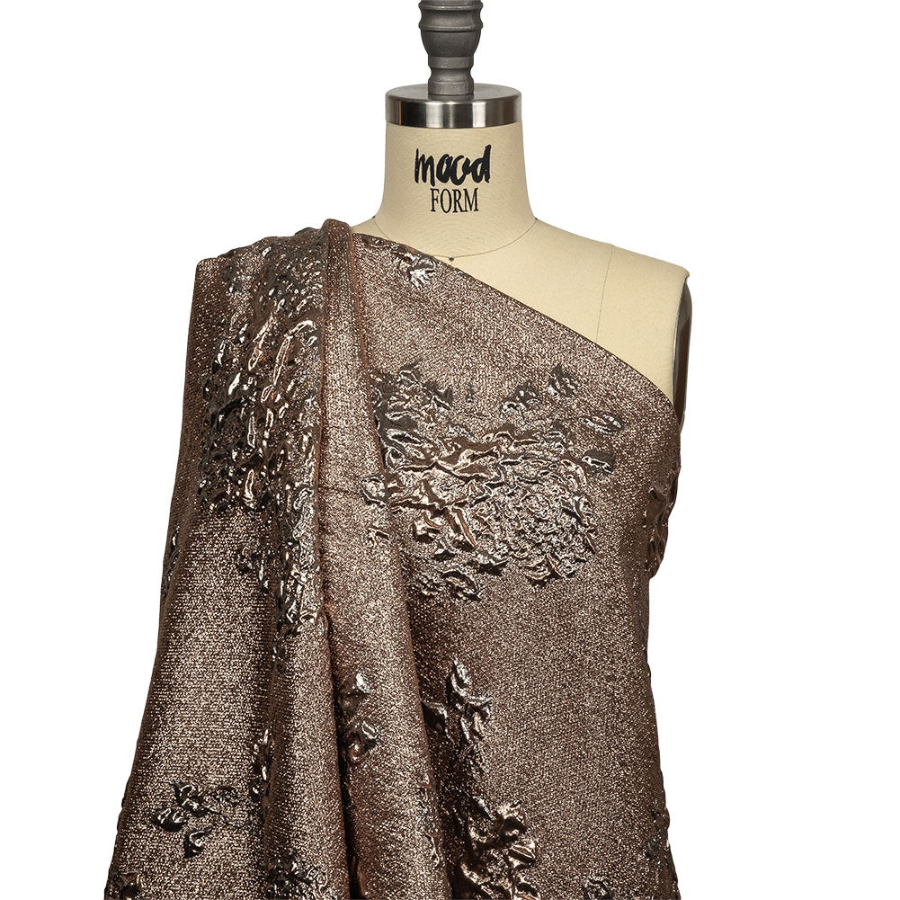 Metallic Gunmetal and Copper Floral Luxury Brocade Drape Metallic Gunmetal and Copper Floral Luxury Brocade Drape