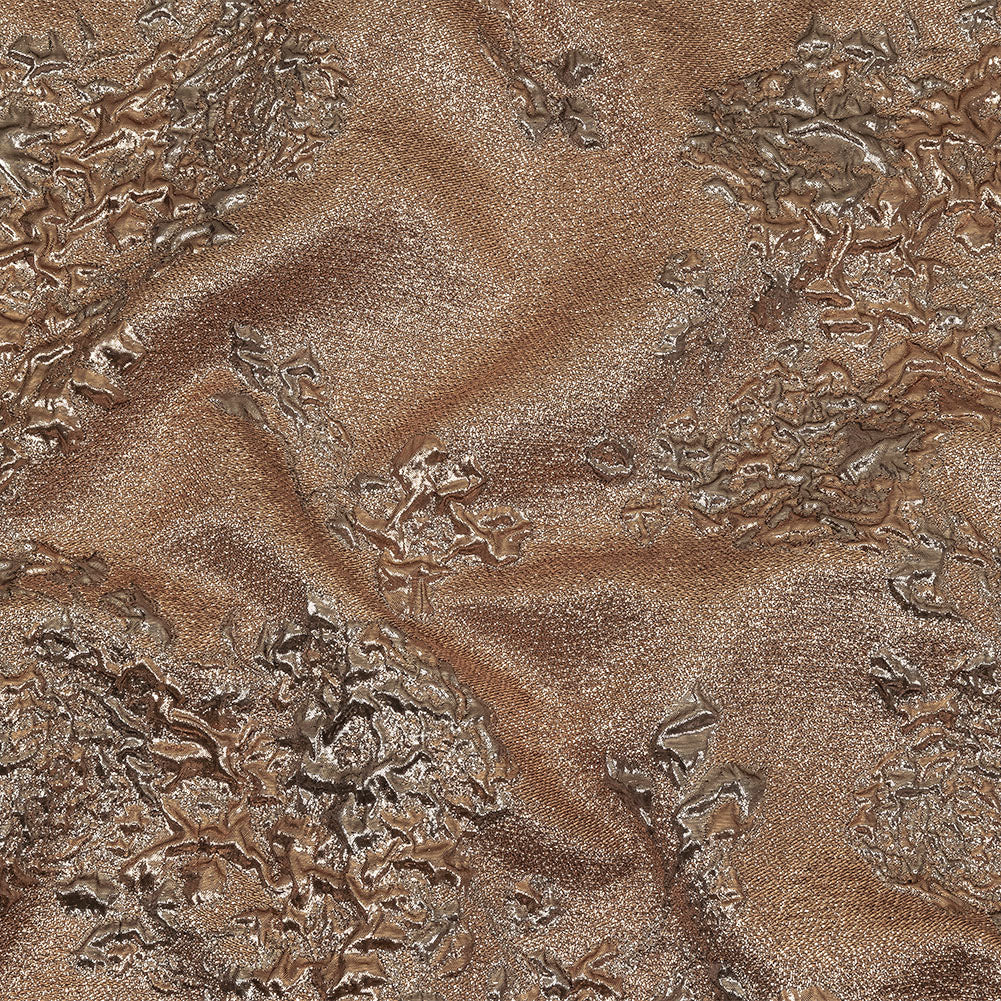 Metallic Gunmetal and Copper Floral Luxury Brocade Metallic Gunmetal and Copper Floral Luxury Brocade