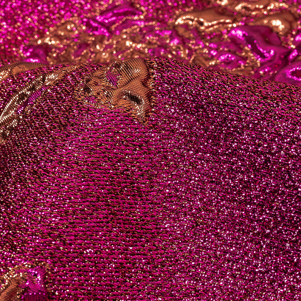 Metallic Fuchsia and Gold Floral Luxury Brocade Detail Metallic Fuchsia and Gold Floral Luxury Brocade Detail