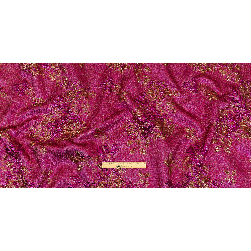 Metallic Fuchsia and Gold Floral Luxury Brocade Full Metallic Fuchsia and Gold Floral Luxury Brocade Full