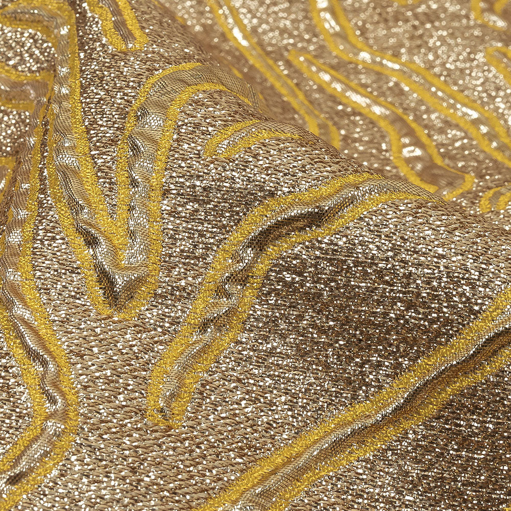 Metallic Gold and Mustard Contour Lines Luxury Brocade Detail Metallic Gold and Mustard Contour Lines Luxury Brocade Detail