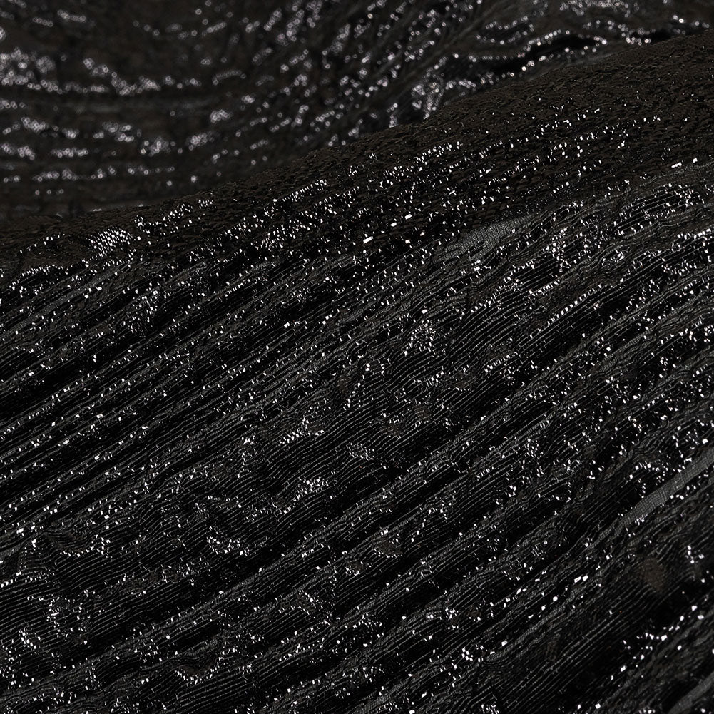 Metallic Black Lines Luxury Organza Brocade Detail Metallic Black Lines Luxury Organza Brocade Detail