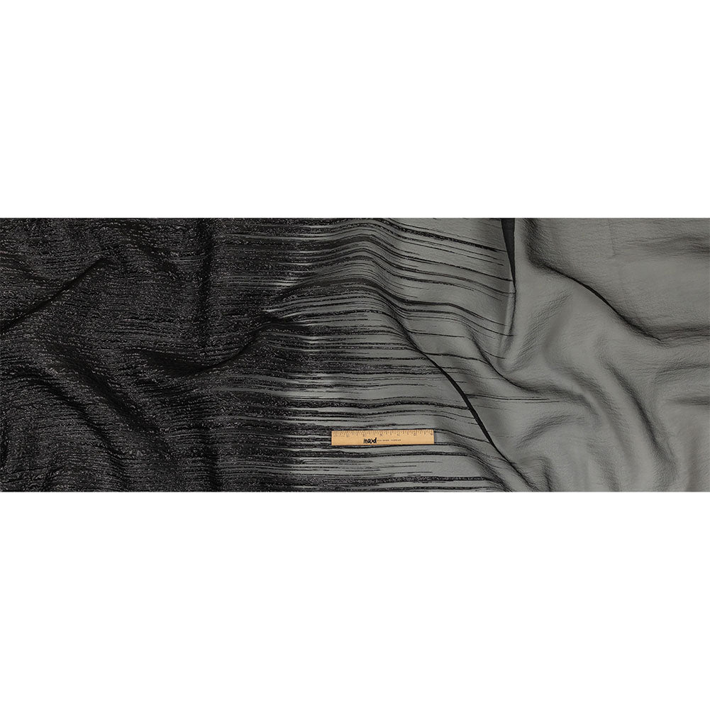 Metallic Black Lines Luxury Organza Brocade Full Metallic Black Lines Luxury Organza Brocade Full