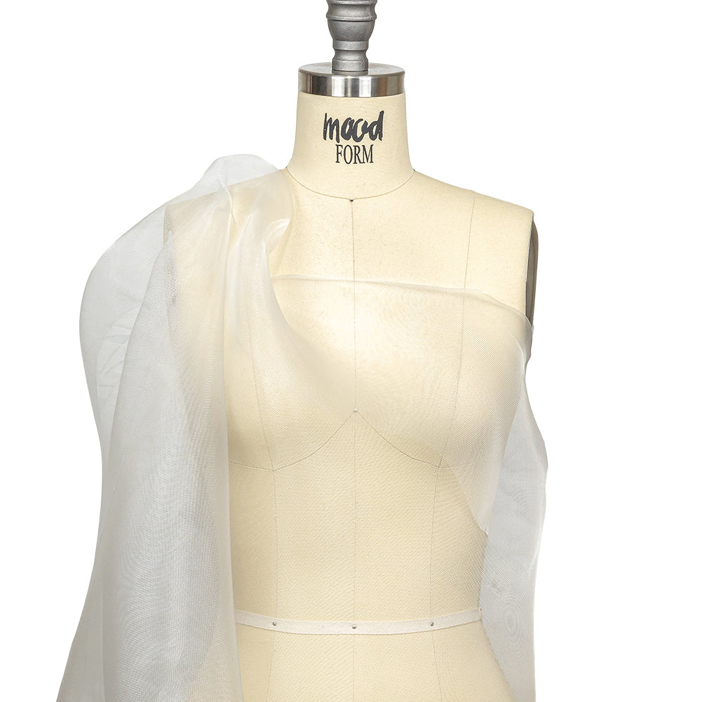 Stiff Mesh-Like Polyester Organza - White - Iris Collection Drape Stiff Mesh-Like Polyester Organza - White - Iris Collection Drape