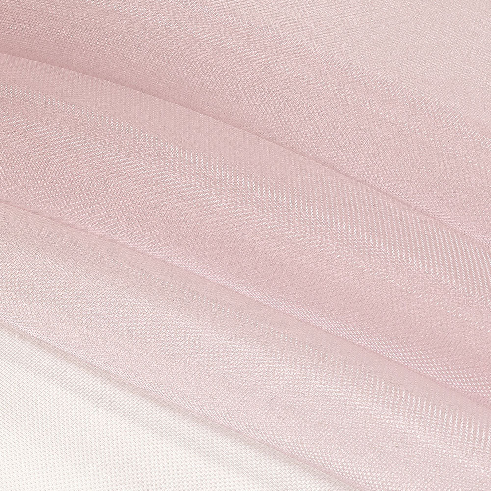 Stiff Mesh-Like Polyester Organza - Powder Pink - Iris Collection Folded Stiff Mesh-Like Polyester Organza - Powder Pink - Iris Collection Folded