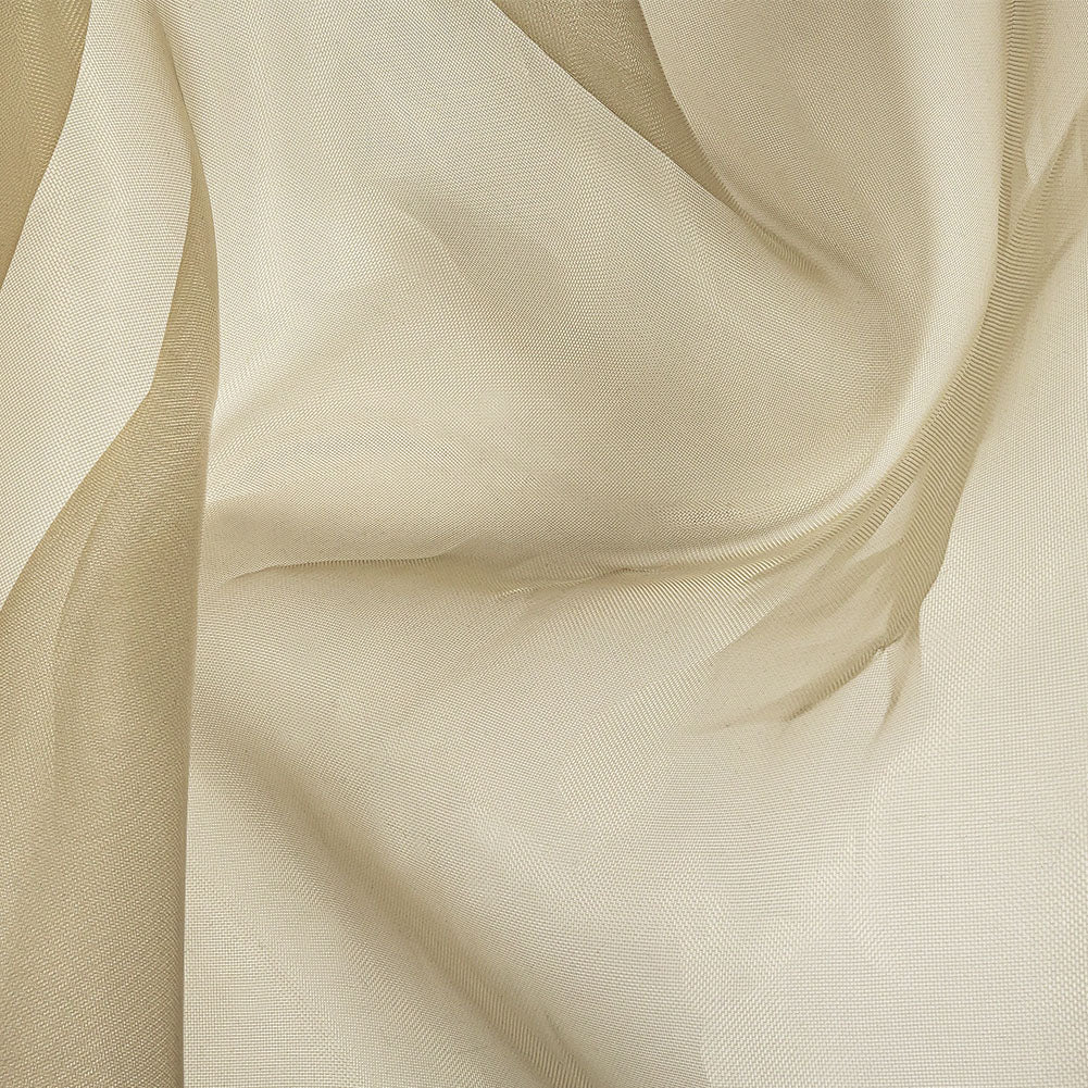 Stiff Mesh-Like Polyester Organza - Warm Olive - Iris Collection Stiff Mesh-Like Polyester Organza - Warm Olive - Iris Collection