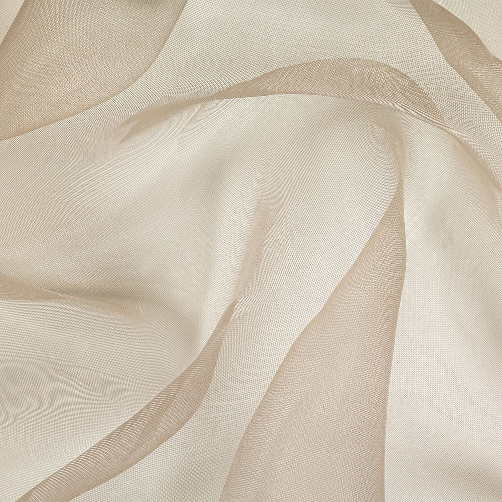 Stiff Mesh-Like Polyester Organza - Beige - Iris Collection Stiff Mesh-Like Polyester Organza - Beige - Iris Collection