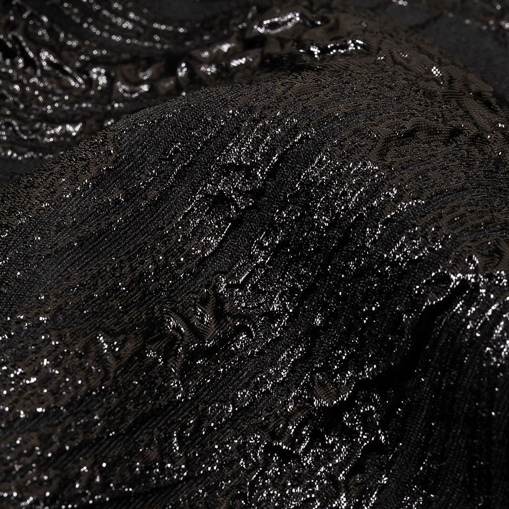 Metallic Black Feathers Luxury Brocade Detail Metallic Black Feathers Luxury Brocade Detail