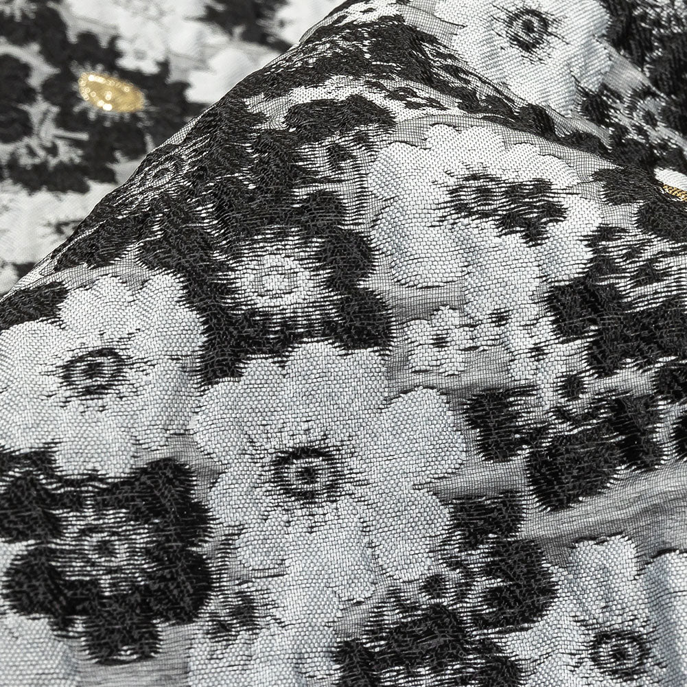 Black, Gray and Metallic Gold Floral Luxury Brocade Detail Black, Gray and Metallic Gold Floral Luxury Brocade Detail