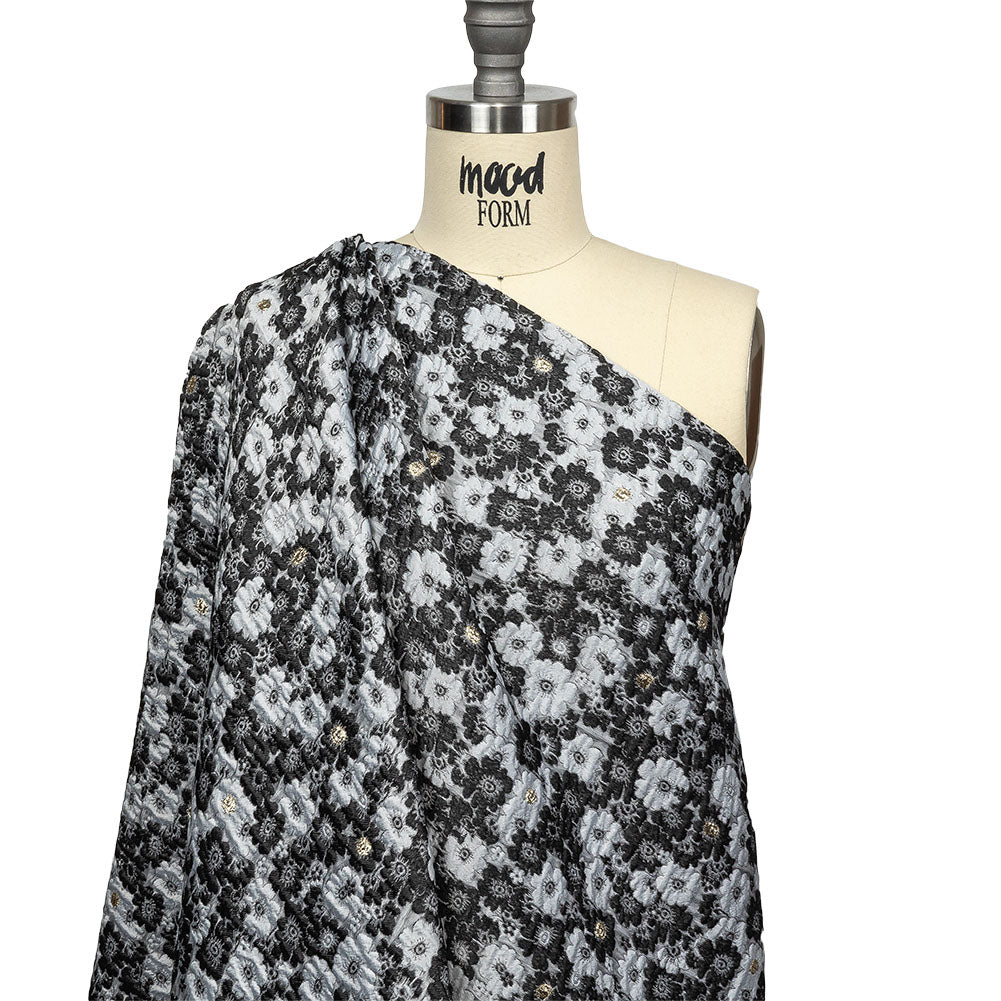 Black, Gray and Metallic Gold Floral Luxury Brocade Drape Black, Gray and Metallic Gold Floral Luxury Brocade Drape