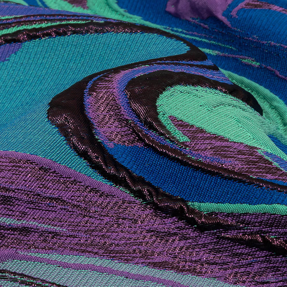 Lilac, Seafoam and Blue Marbled Metallic Luxury Brocade Detail Lilac, Seafoam and Blue Marbled Metallic Luxury Brocade Detail