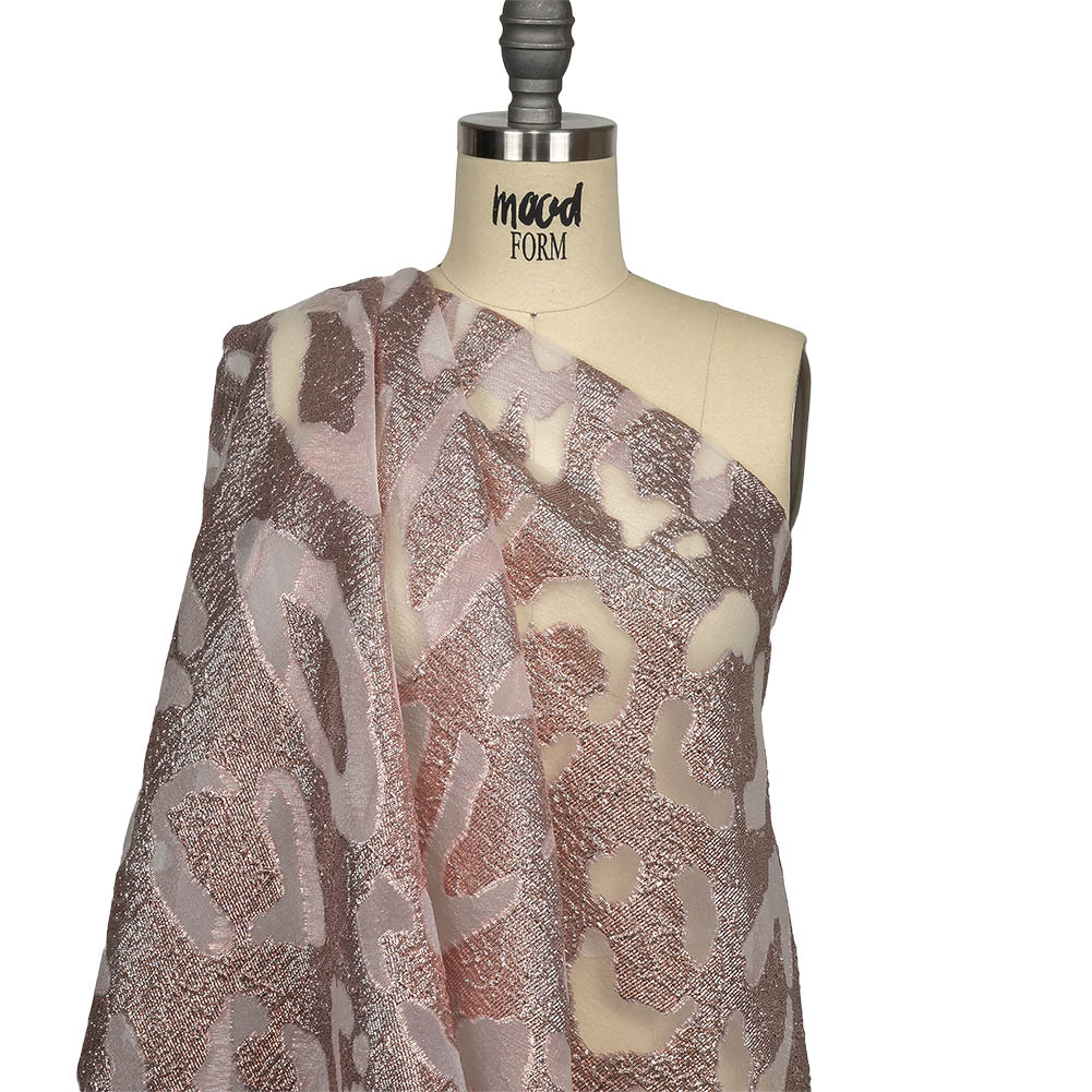 Metallic Rose Pink Animal Spots Luxury Burnout Brocade Drape Metallic Rose Pink Animal Spots Luxury Burnout Brocade Drape