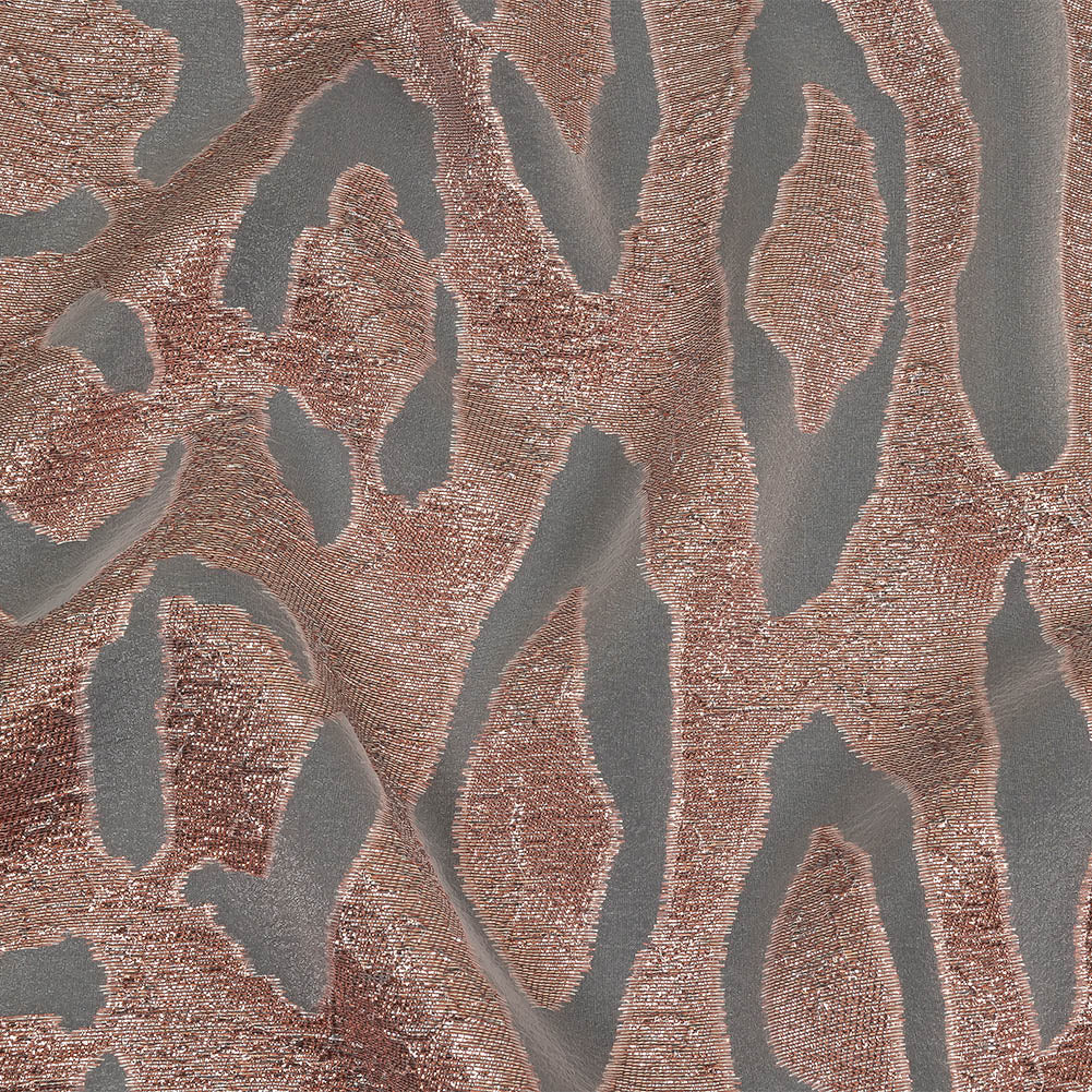 Metallic Rose Pink Animal Spots Luxury Burnout Brocade Metallic Rose Pink Animal Spots Luxury Burnout Brocade