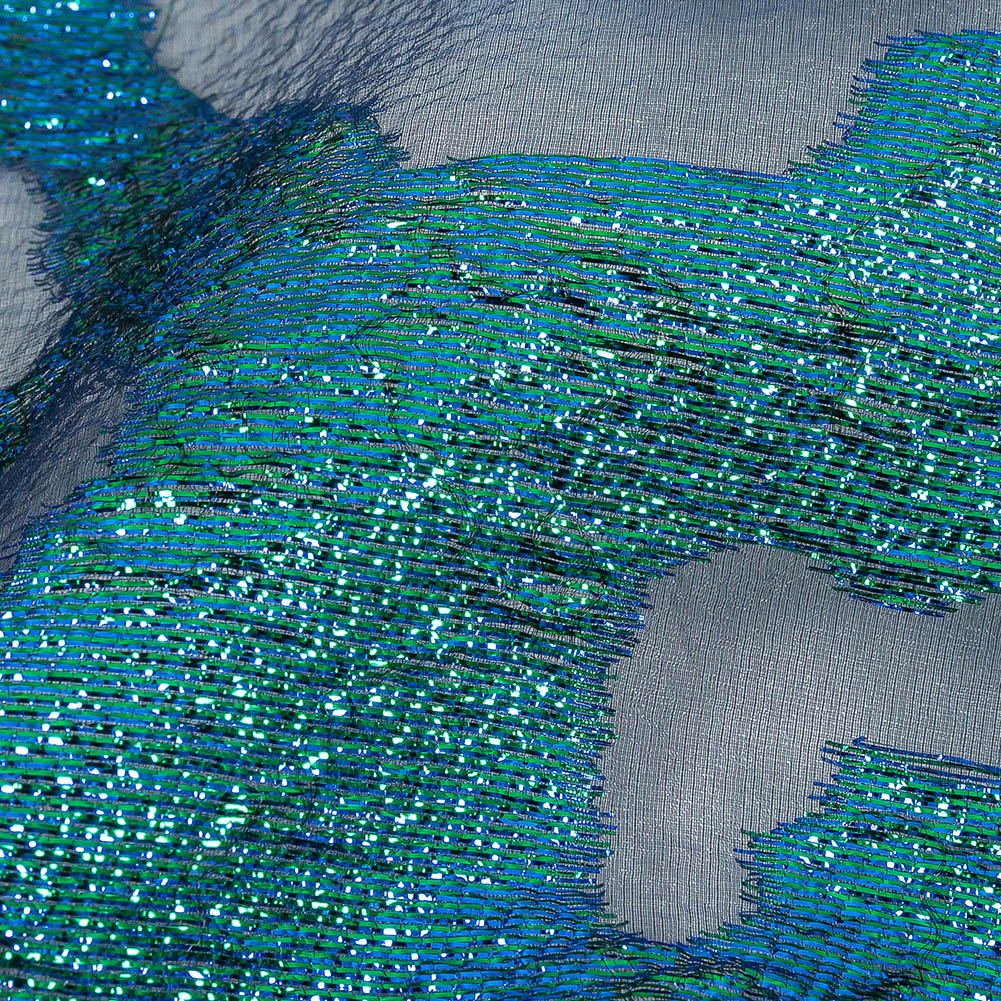 Metallic Royal and Emerald Animal Spots Luxury Burnout Brocade Detail Metallic Royal and Emerald Animal Spots Luxury Burnout Brocade Detail