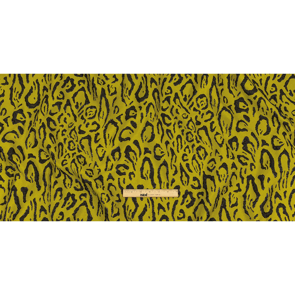 Metallic Black and Mustard Animal Spots Luxury Brocade Full Metallic Black and Mustard Animal Spots Luxury Brocade Full