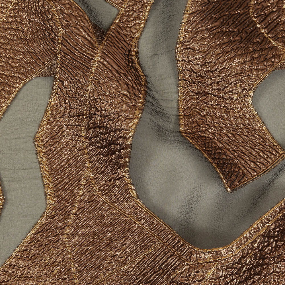 Metallic Bronze and Black Abstract Luxury Burnout Brocade Metallic Bronze and Black Abstract Luxury Burnout Brocade