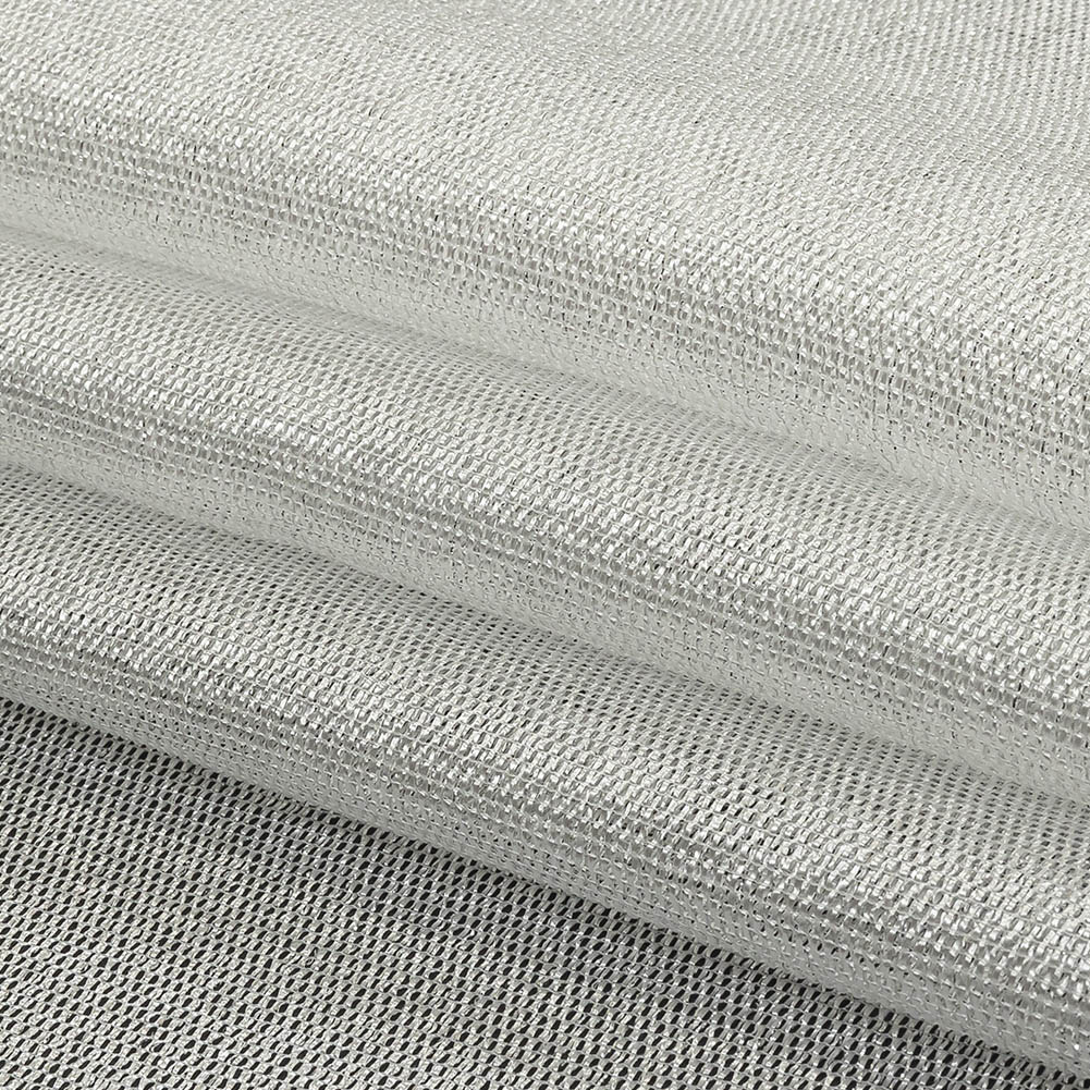 Metallic Silver and White Luxe Novelty Mesh Folded Metallic Silver and White Luxe Novelty Mesh Folded